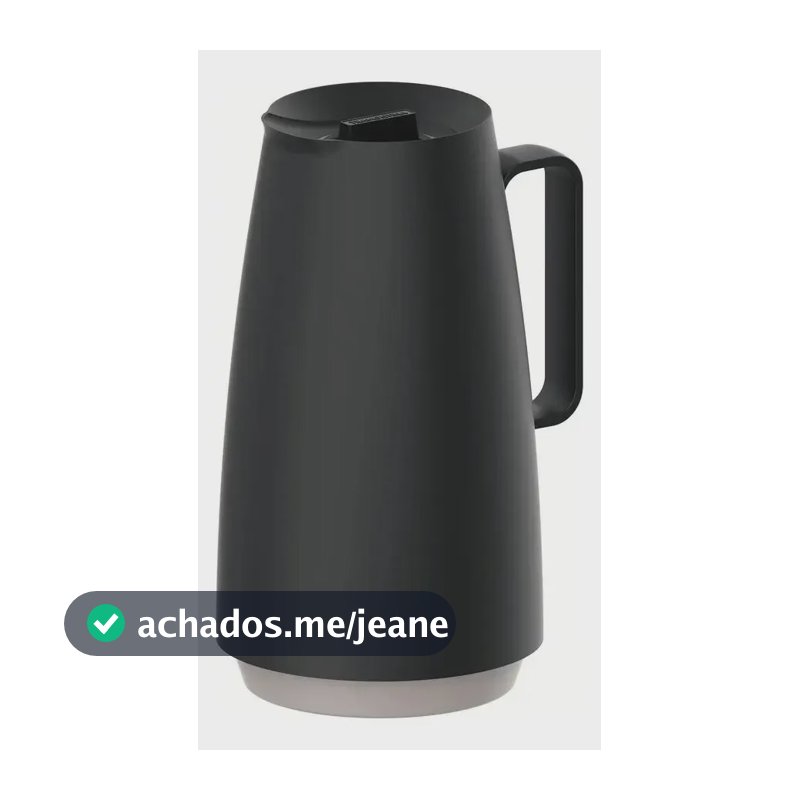 Bule Térmico Tramontina Exata Em Plástico Preto Com Ampola De Vidro 500 Ml