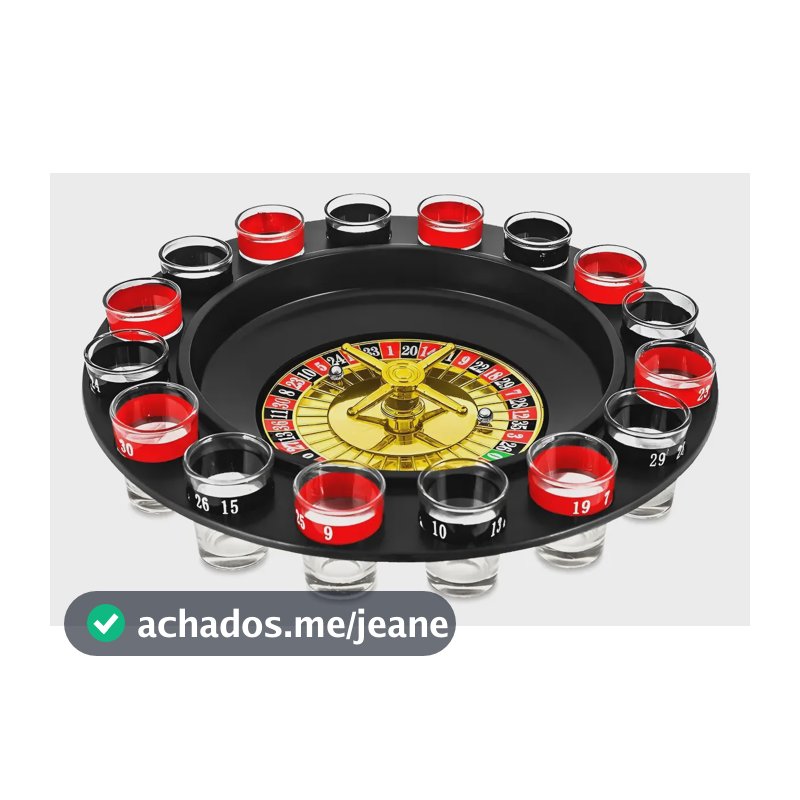 Jogo Roleta Drink Cassino 16 Copos Vidro Shot Dose Festas