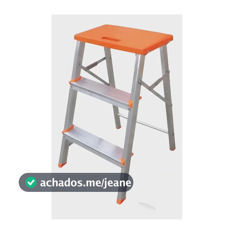 Escada Banqueta De Alumínio Com 3 Degraus Botafogo Lar & Lazer