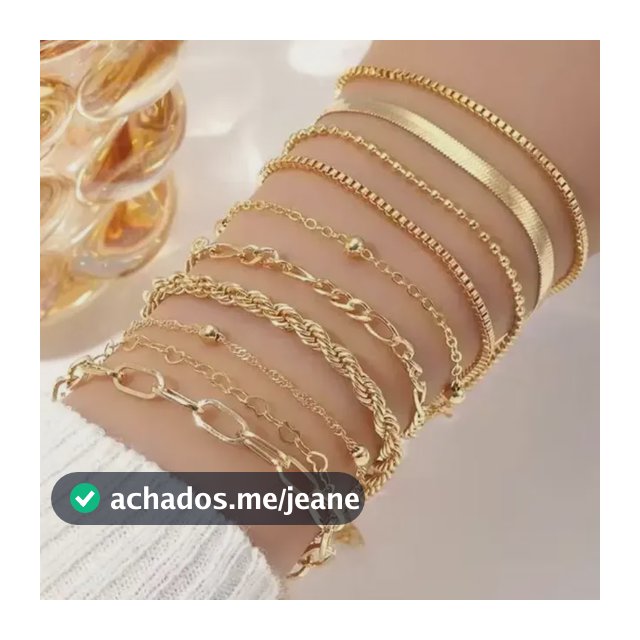 Conjunto De 10 Pulseiras Femininas Banhadas A Ouro 18k Luxo