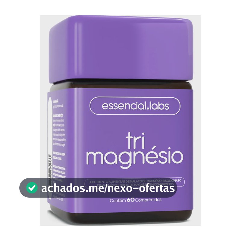 TRI MAGNÉSIO - Dimalato + Bisglicinato + Óxido - A Combinação Perfeita de 3 Magnésios com Máxima Pureza e Concentração - 30 Doses