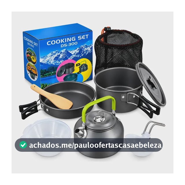 Conjunto De Panelas Cooking Set Camping E Pesca C/chaleira