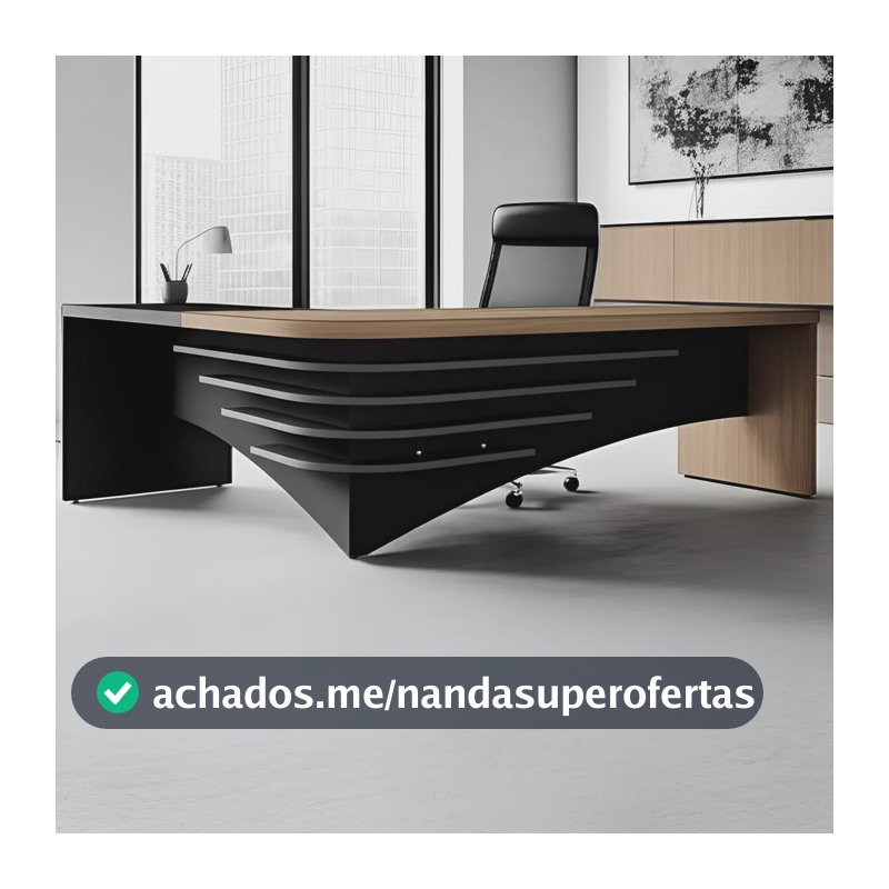 Mesa de oficina em L em charuto Tamburato Artany preto
