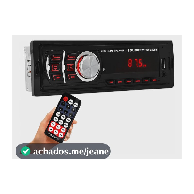Rádio Automotivo Soundfy SY250 Com Bluetooth e Entradas USB e SD