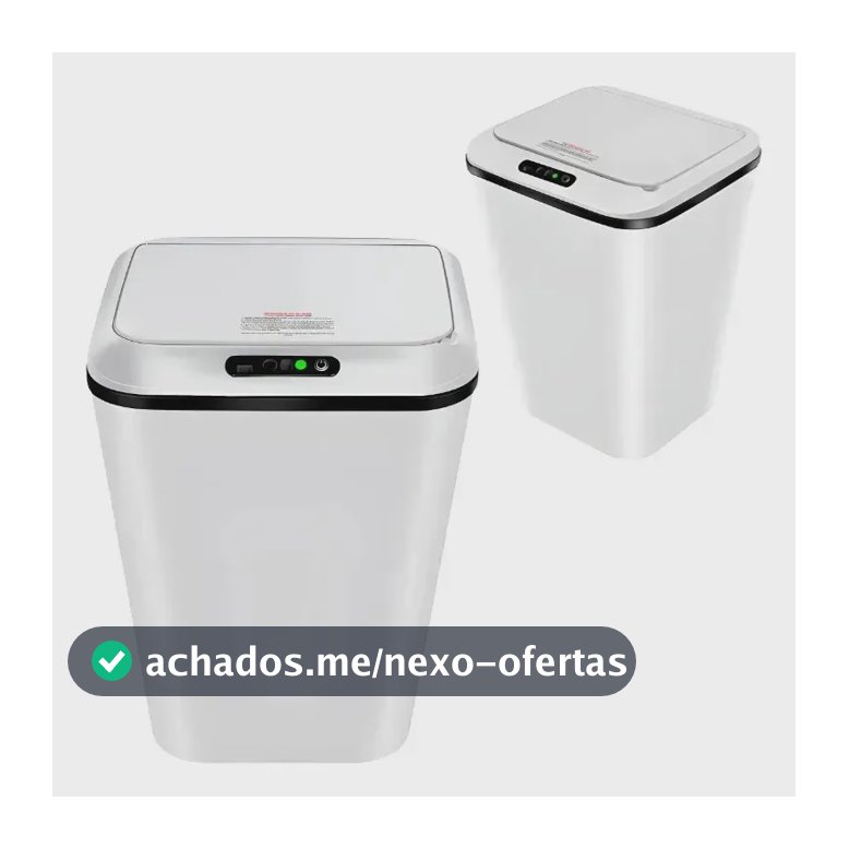 Sensor Infravermelho Automático Lixeira Retangular 16l Usb Branco