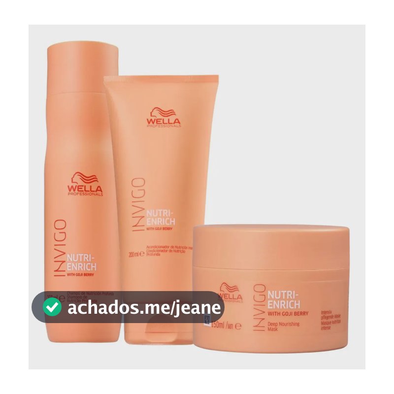 Kit Wella Nutri Enrich Shampoo 250ml Condicionador 200ml Máscara 150ml