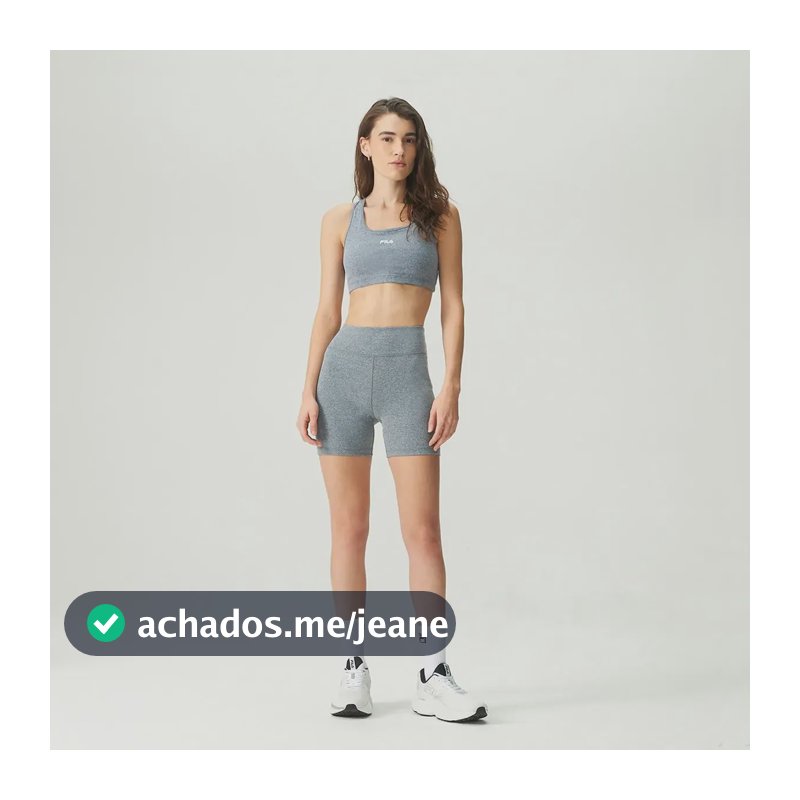 Bermuda Feminina Flat Life Ii Fila Cinza Medio Liso G