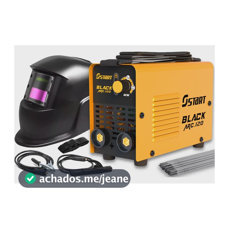 Kit Maquina De Solda Inversora Eletrodo Mma 120a Acessórios Amarelo 220v