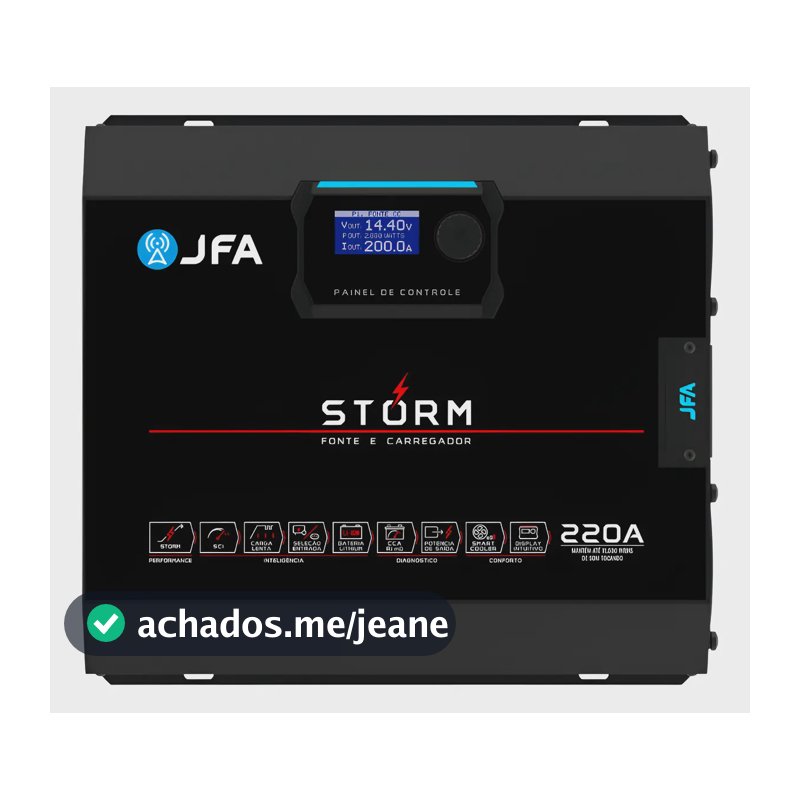Fonte Jfa Storm 220a Bivolt Carregador Automotivo Preto