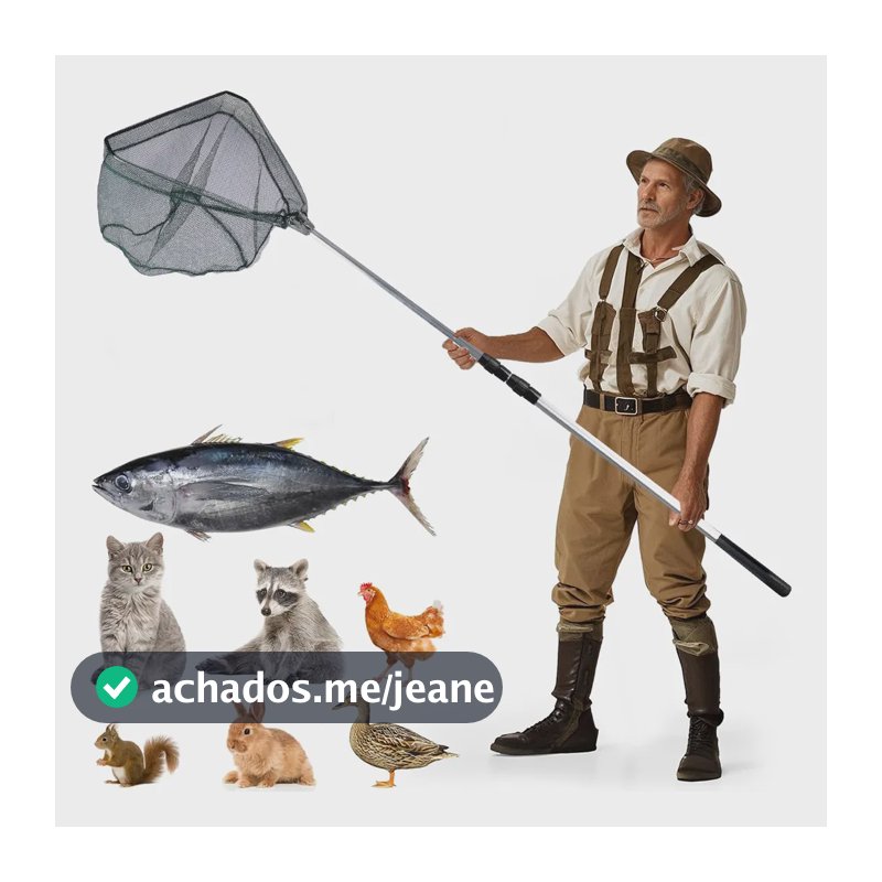 Passagua Triangulo Retratil Dobravel Rede Pesca Aluminio Prateado