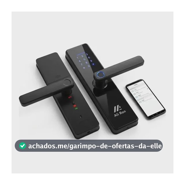 Fechadura Digital Biométrica Com Senha Para Porta De Madeira Preto