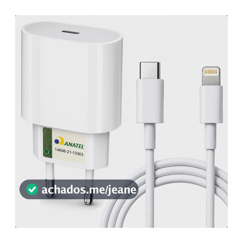 Carregador Turbo 30w Para iPhone 8 X Xr 11 12 13 14 Pro Max Branco