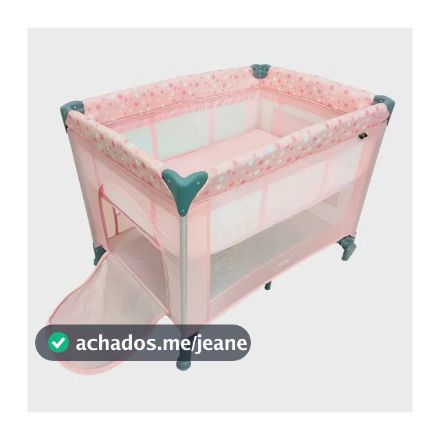 Berço Portátil Infantil Cercado Desmontável Lune Maxi Baby - ROSA