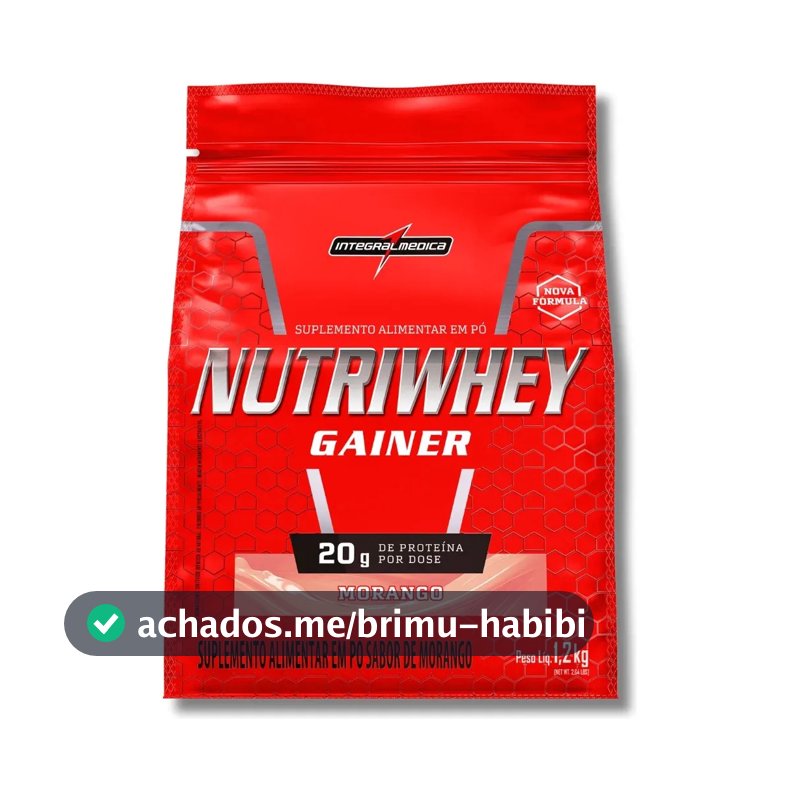 Nutri Whey Gainer 1,2kg - Nova Fórmula - Integralmédica Morango