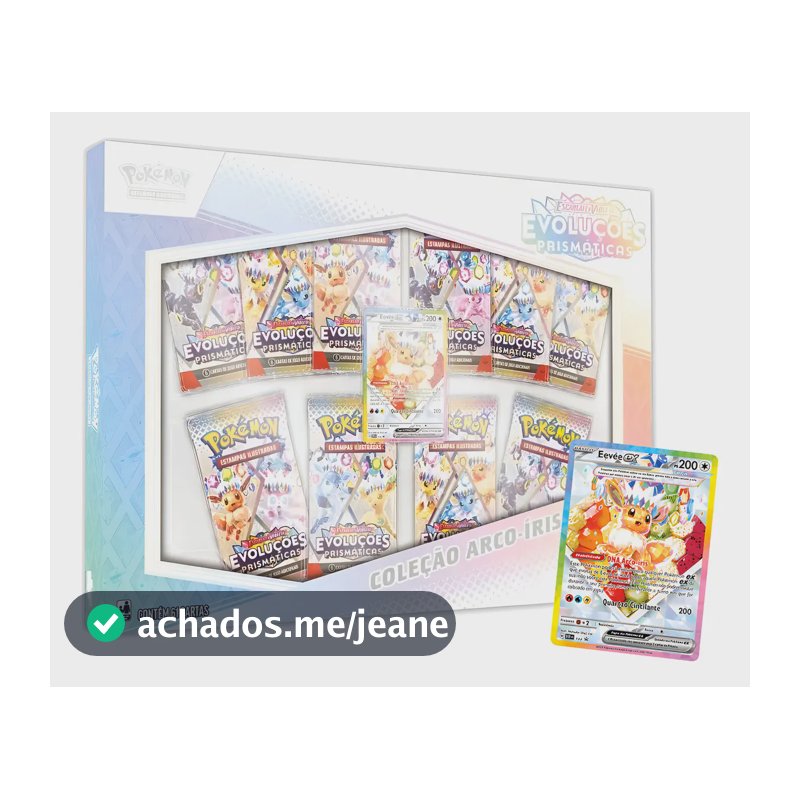 Box Pokemon Coleção Arco Íris Eevee Evoluções Primasticas Pokemon Português