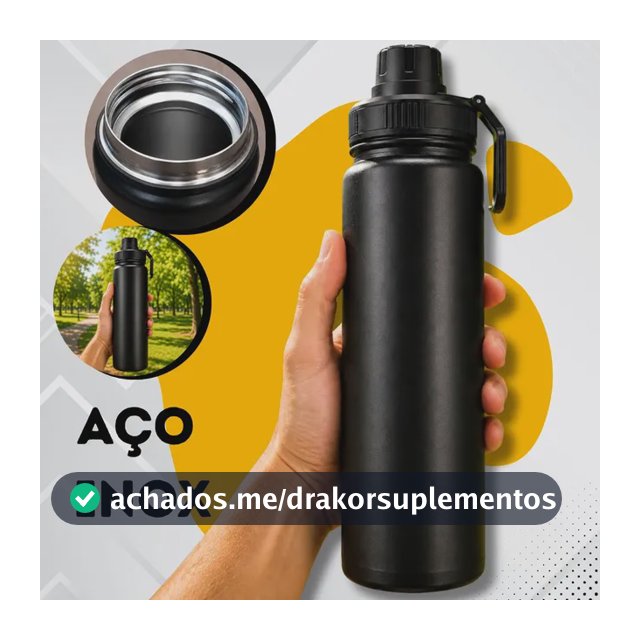 Garrafa De Água Termica 800ml Café Inox Copo Frio E Quente Preto