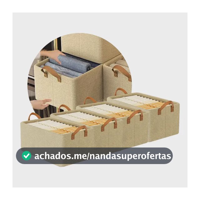 Kit4 Cestos Caixas Dobravel Organizadoras De Guarda Roupas