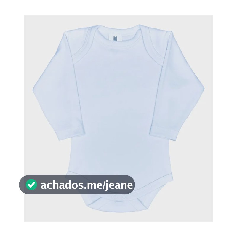 Body Bebê Manga Longa- Suedine - Algodão -  Branco  Branco P