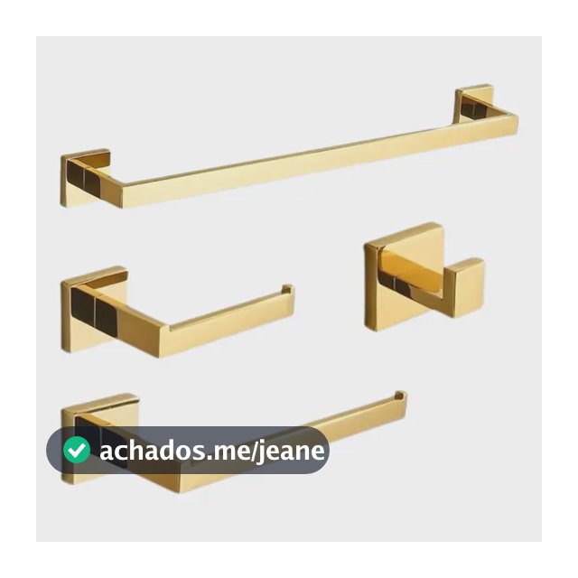 Kit Acessorios Banheiro Inox 304 Lavabo 40cm Dourado Gold Dourado
