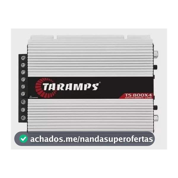 Modulo Taramps Ts 800 Rms Ts800x4 2 Ohms Amplificador 800w Entrada Rca E Fio T800 4 Canais Som Automotivo