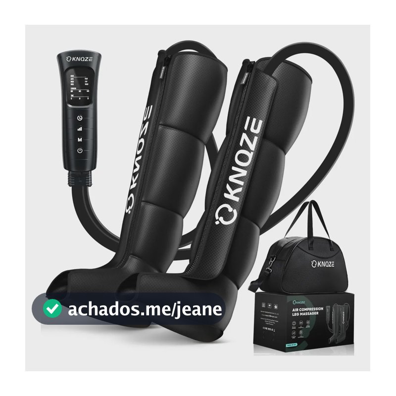 Bota Pneumática de Compressão para Pernas com Controle LCD, Massagem e Recuperação Muscular