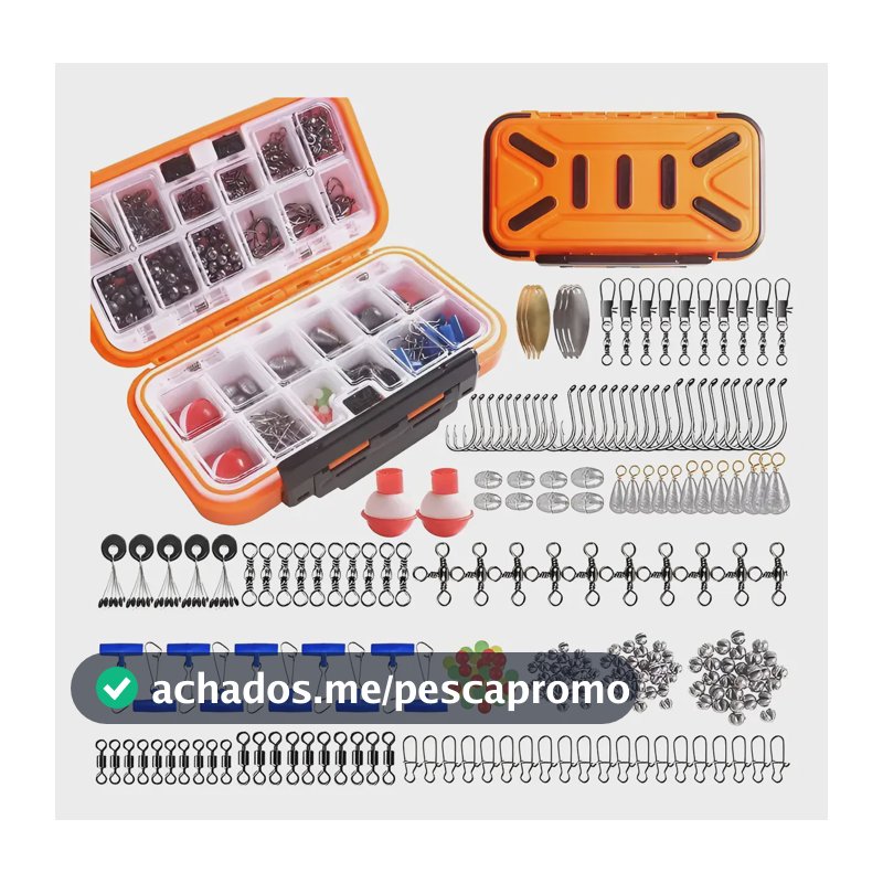 Kit Pesca Pesqueiro Anzol Chumbo Boia Com Estojo 254 Itens