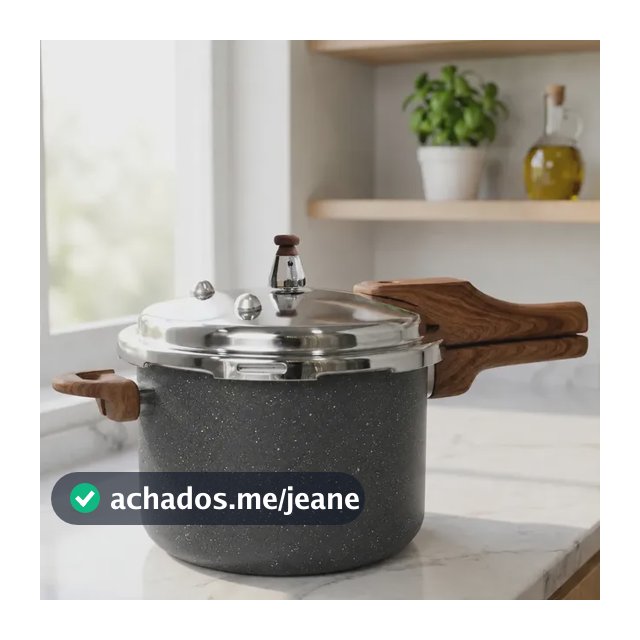 Panela Pressão 4,2l Indução Cerâmica 4 Válvulas Segurança Cor Granito