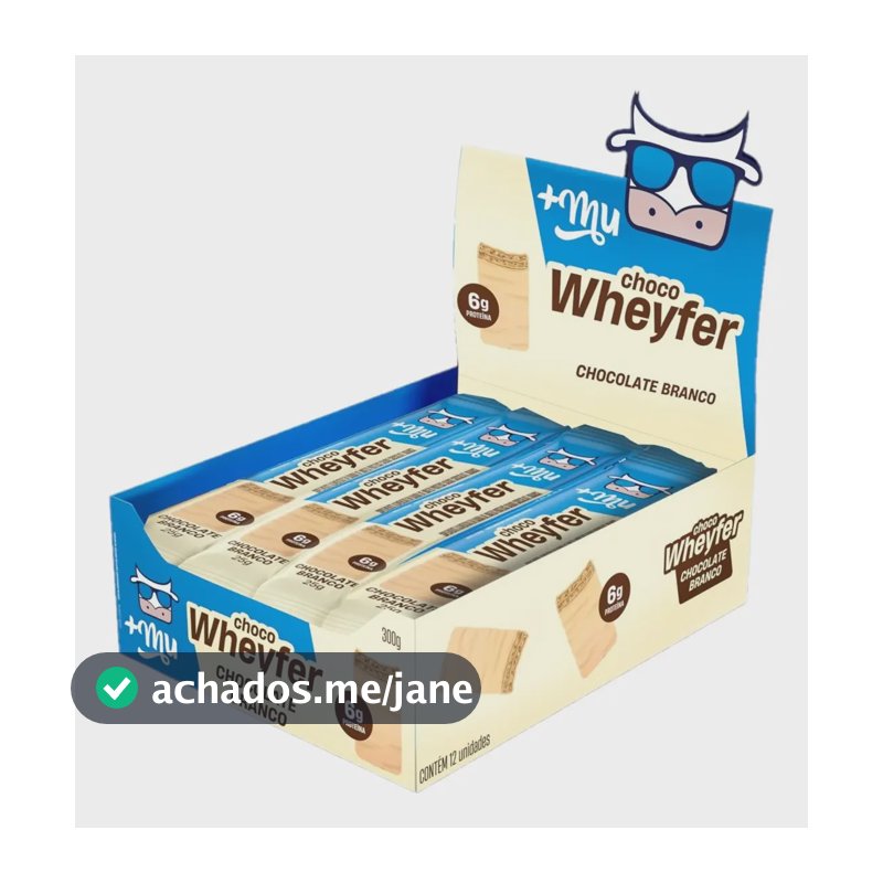 Proteína +mu Chocowheyfer Em Barra De Proteína Sabor Chocolate Branco 12 Un