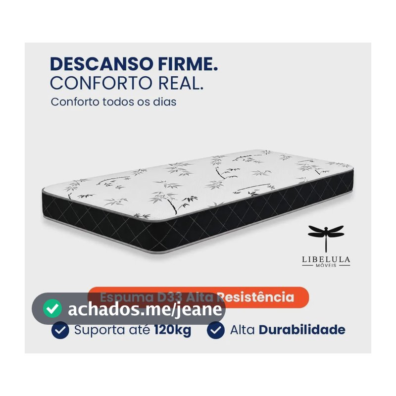 Colchão Solteiro Confort Max D33 188x88 Cm - Libélula Moveis
