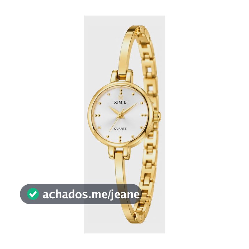 Relógio Feminino Bracelete Dourado Quartz Elegante Dourado