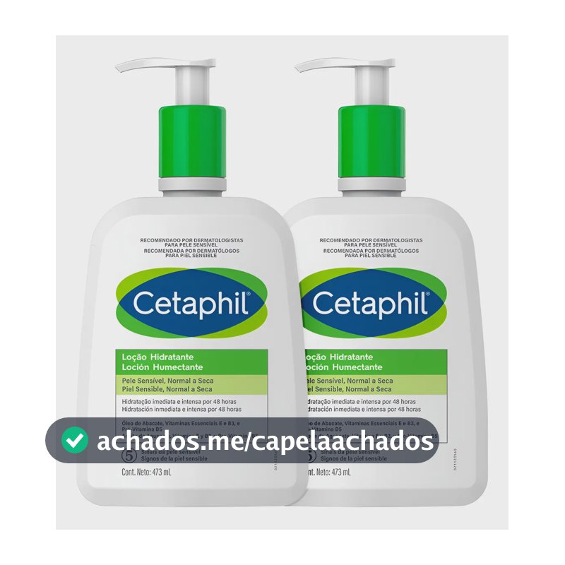 Emulsão Cetaphil Kit Cetaphil Loção Hidratante Corporal e Facial en dispensador 473mL neutra - kit x 2 unidades