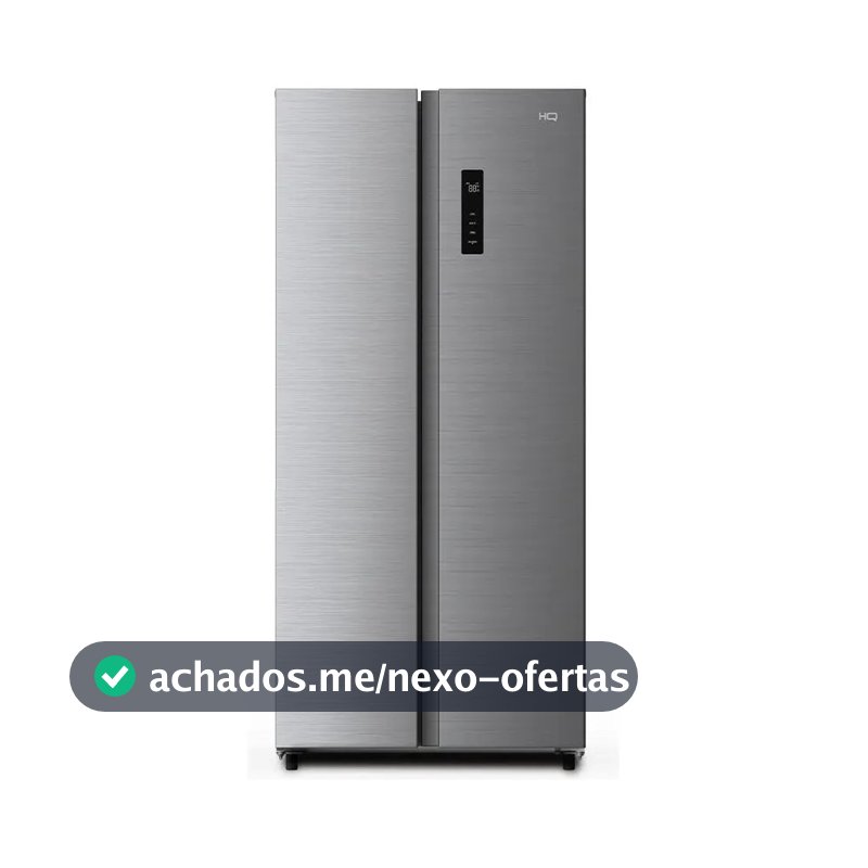 Geladeira Hq Frost Free Side By Side 480l Inox Hq-480sbsffk Inox