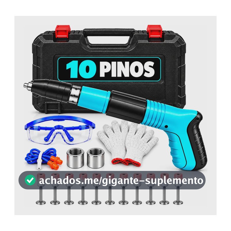 Pistola Finca Pino De Fixação Ação Direta + Acessórios Epi