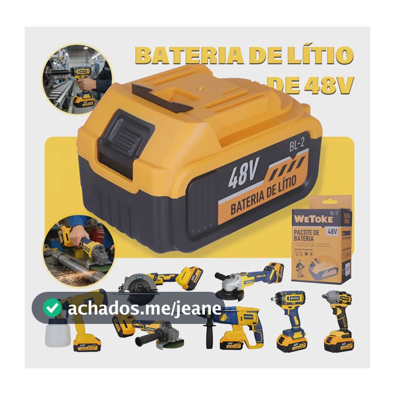 Bateria 48v 3.0ah Recarregável Para Furadeira E Serra