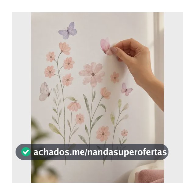 Papel Adesivo Parede Floral Jardim Infantil Menina Flores 2m