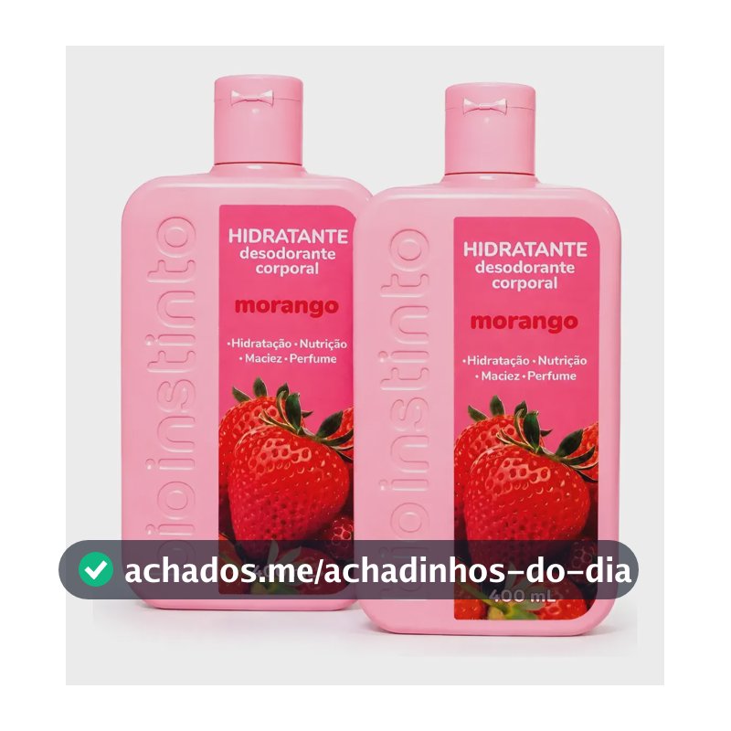 Kit 2 Creme Hidratante Corporal Morango Bio Instinto 400ml Morango