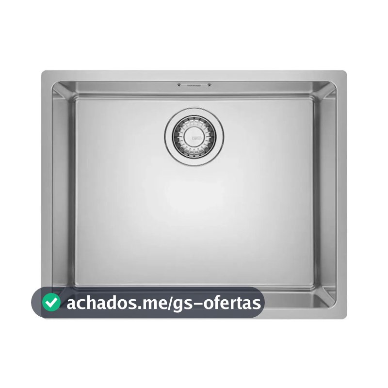 Cuba de Embutir e Sobrepor Franke Línea 50x40cm em Aço Inox com Sifão e Válvula 4,5" 16659