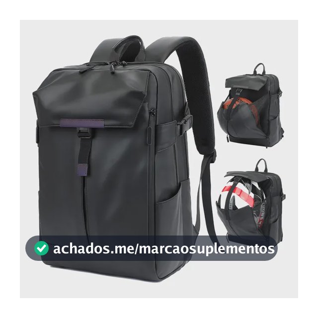 Mochila Notebook Impermeável Escolar Feminina Masculina Preto Couros
