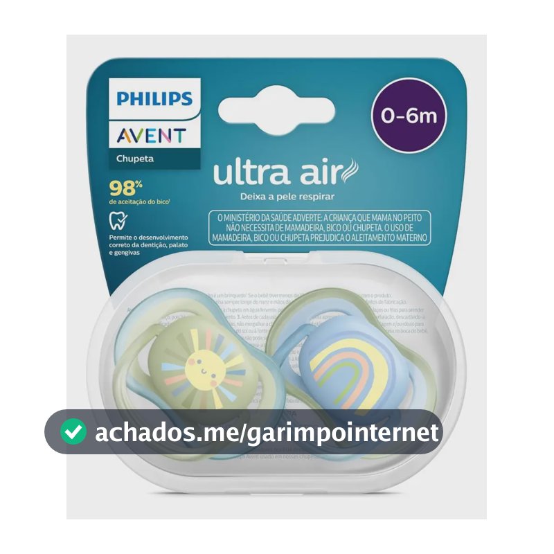 Chupeta Ultra Air 0 À 6 Meses 2 Unidades Scf085/58