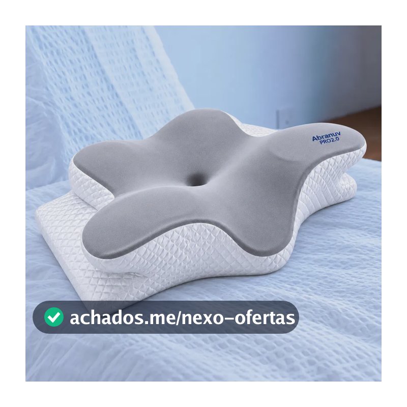Travesseiro Cervical Ergonômico em Espuma Viscoelástica para Dormir S-5431 VT Abranuv