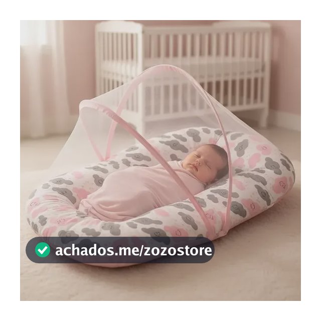 Berço Portátil Mosquiteiro Ninho Redutor Bebê Menina Coroa