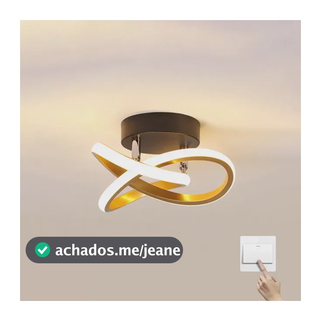 Luminaria Teto Led,pendente Lustre Moderna Para Quarto Sala 127/220v Dourado
