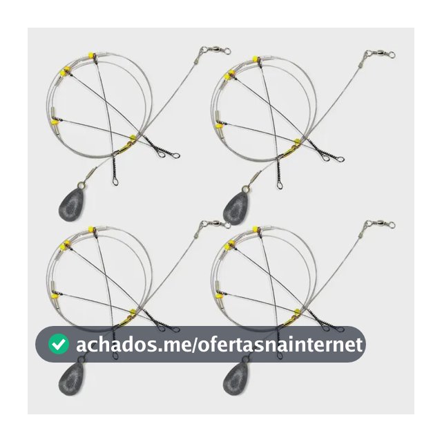 Kit 4 Chicote Pesca Mar 3 Pernadas C/ 1 Chumbada