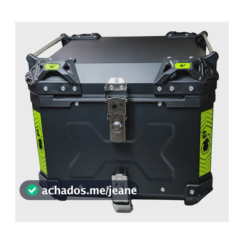 Bauleto De Alumínio 55 Litros Black Universal Com Encosto Preto