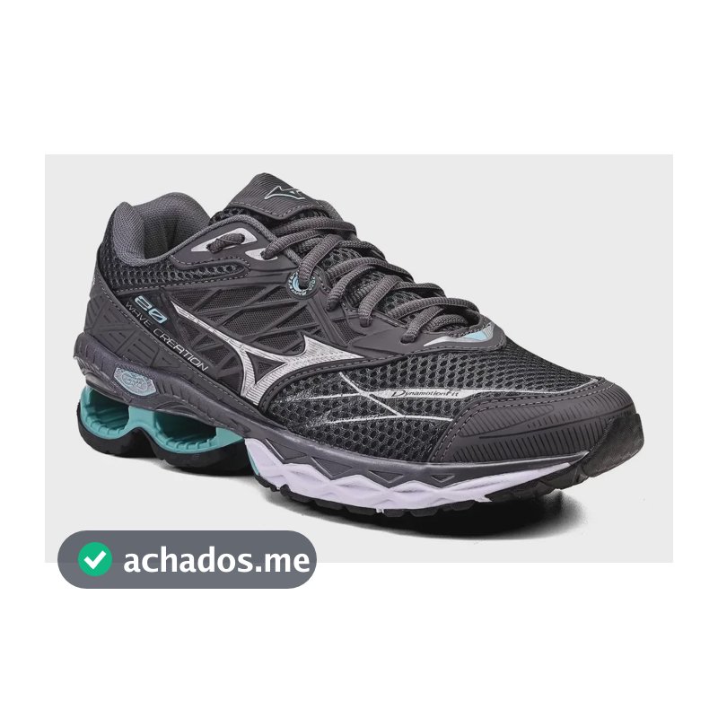 Tênis Mizuno Wave Creation Original Macio Corrida Promoção Grafite/verde 43 Br