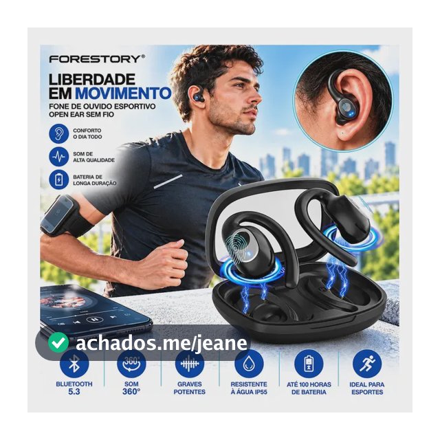 Fone de Ouvido Bluetooth Sem Fio 5.3 X5 OWS Open Ear Esportivo com Gancho Fone Bluetooth TWS Display Microfone HD Grave Potente fones ouvido original HiFi para Academia Corrida Android iPhoneFORESTORY