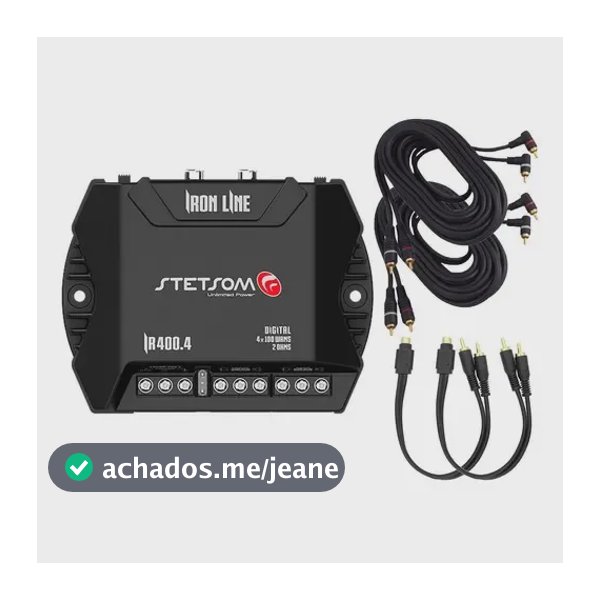 Módulo Stetsom Amplificador Iron Line IR400.4 + Kit Instalação