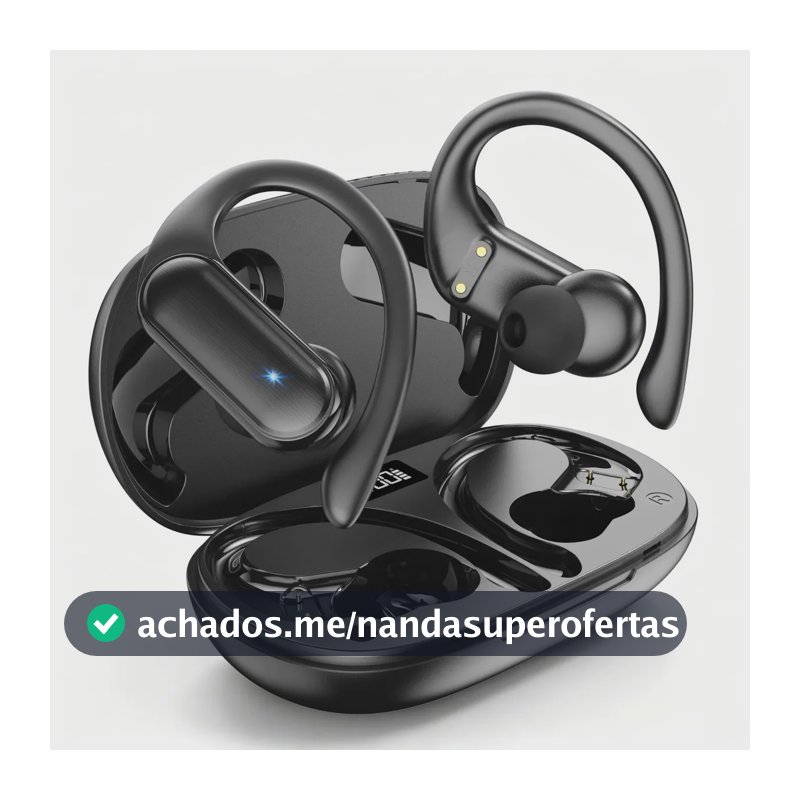 Fone de Ouvido JSKJ RAP-A520V2 Sem Fio Bluetooth In-ear Com Cancelamento de Ruído e LED Para Academia