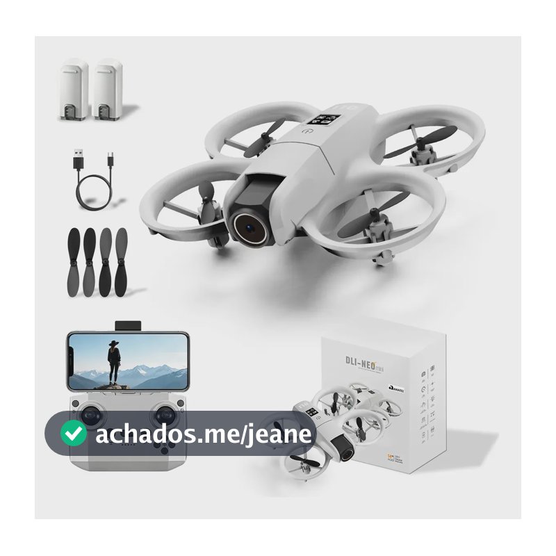 Drone Neo Com Câmera 4k Full Hd Wifi Cor Cinza 2 Baterias