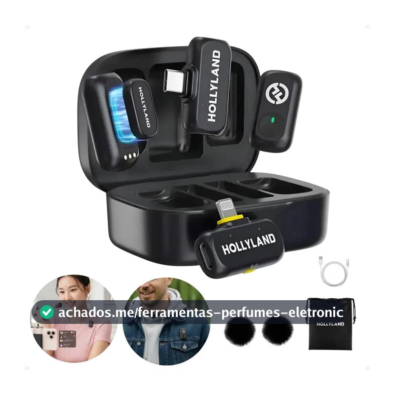 Microfone sem fio Hollyland Lark A1 Combo cor preto